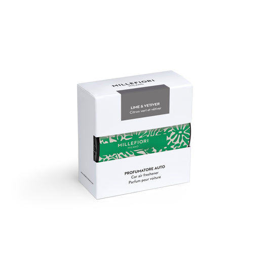 Car Air Freshener - Lime & Vetiver - Textile Floral Green